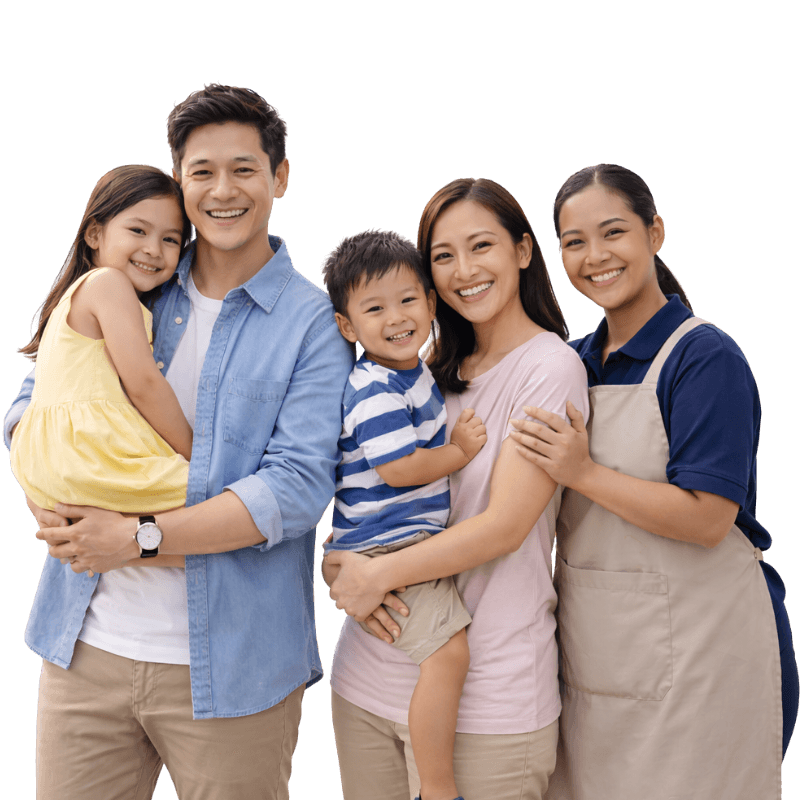 Family with a domestic helper